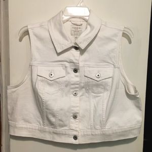 Torrid White Denim Vest